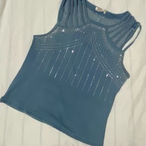 Jean rhinestone top fitted